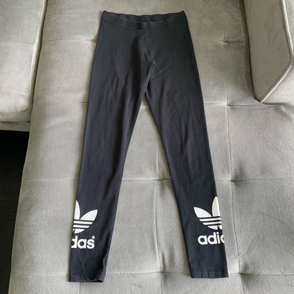 ADIDAS Black Leggings With Logo at Ankles - Picture 6 of 11